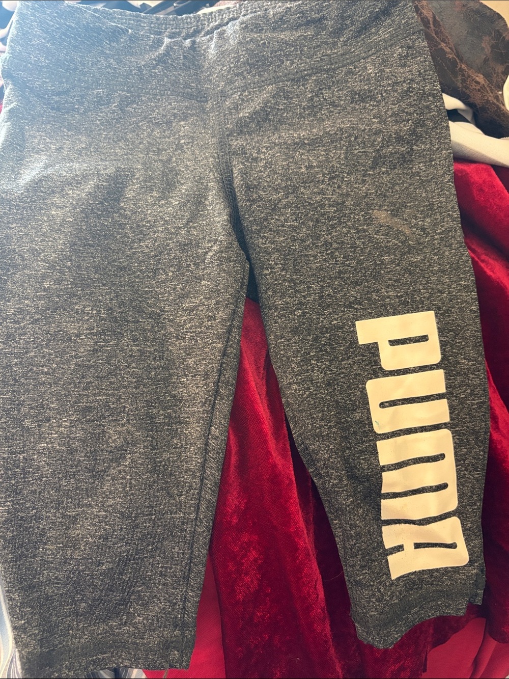 Puma Kids Gray Marled slacks with White Logo 2T